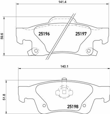 Sada brzdových destiček, kotoučová brzda BREMBO