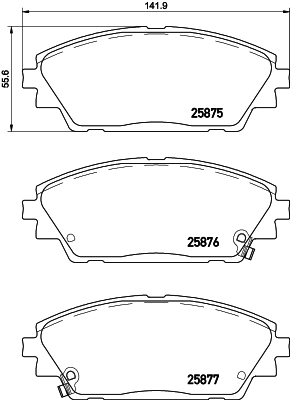 Sada brzdových destiček, kotoučová brzda BREMBO