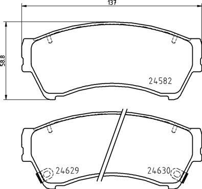 Sada brzdových destiček, kotoučová brzda BREMBO