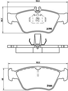 Sada brzdových destiček, kotoučová brzda BREMBO