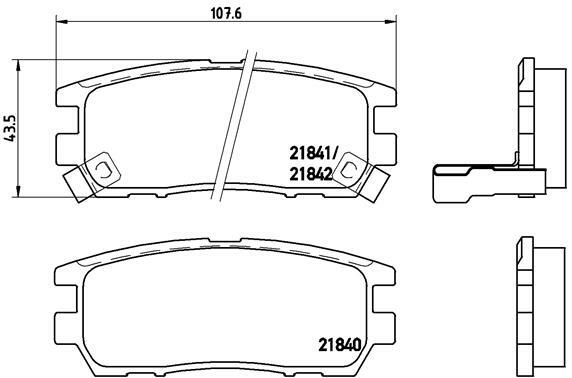 Sada brzdových destiček, kotoučová brzda BREMBO