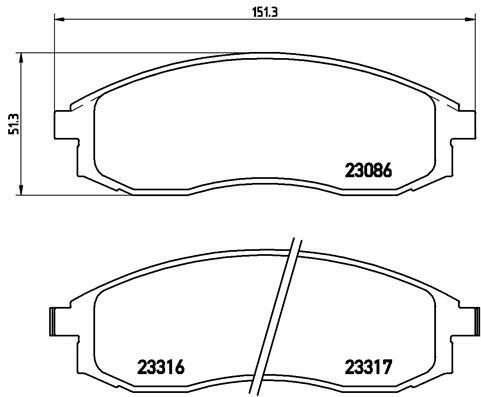 Sada brzdových destiček, kotoučová brzda BREMBO