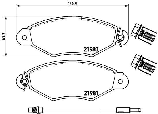 Sada brzdových destiček, kotoučová brzda BREMBO