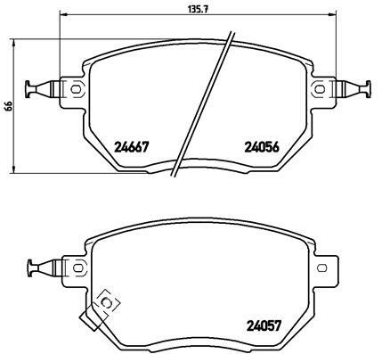 Sada brzdových destiček, kotoučová brzda BREMBO