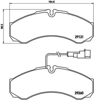 Sada brzdových destiček, kotoučová brzda BREMBO