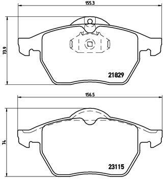 Sada brzdových destiček, kotoučová brzda BREMBO