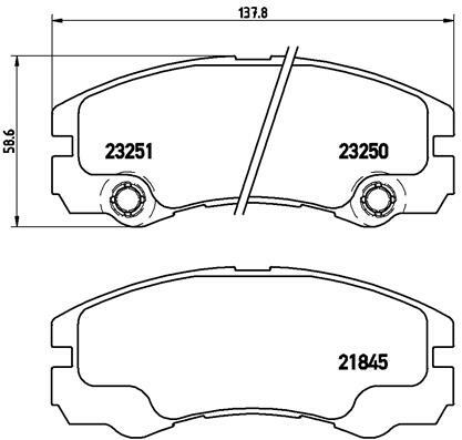 Sada brzdových destiček, kotoučová brzda BREMBO