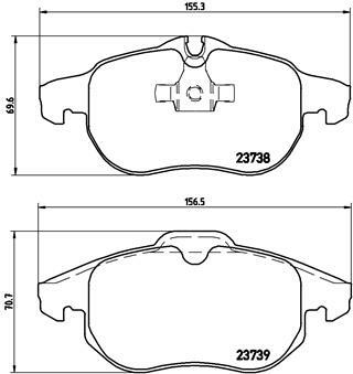 Sada brzdových destiček, kotoučová brzda BREMBO