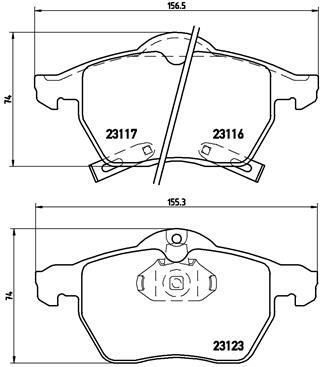 Sada brzdových destiček, kotoučová brzda BREMBO