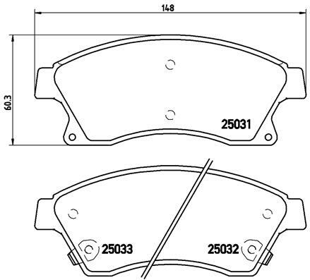 Sada brzdových destiček, kotoučová brzda BREMBO