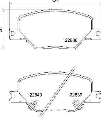 Sada brzdových destiček, kotoučová brzda BREMBO