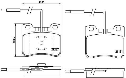 Sada brzdových destiček, kotoučová brzda BREMBO