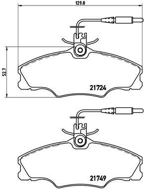 Sada brzdových destiček, kotoučová brzda BREMBO