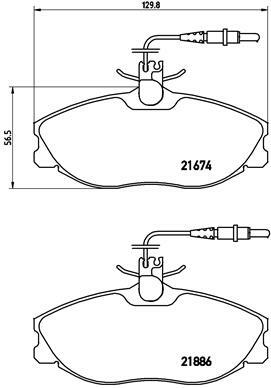 Sada brzdových destiček, kotoučová brzda BREMBO