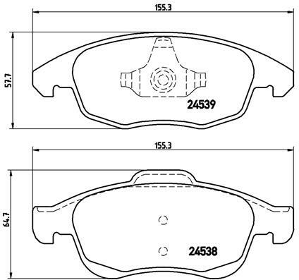 Sada brzdových destiček, kotoučová brzda BREMBO