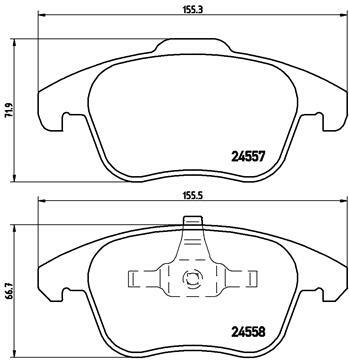 Sada brzdových destiček, kotoučová brzda BREMBO