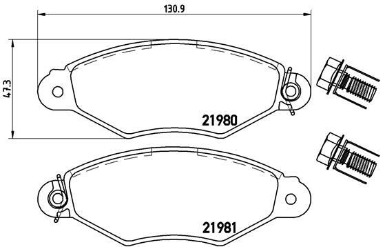 Sada brzdových destiček, kotoučová brzda BREMBO