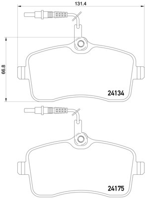 Sada brzdových destiček, kotoučová brzda BREMBO