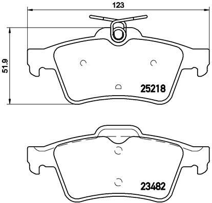 Sada brzdových destiček, kotoučová brzda BREMBO