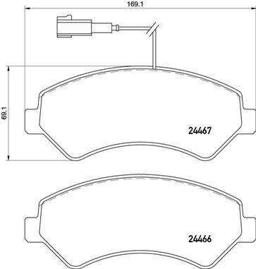 Sada brzdových destiček, kotoučová brzda BREMBO