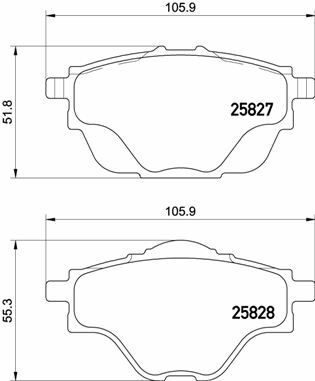 Sada brzdových destiček, kotoučová brzda BREMBO