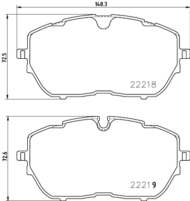 Sada brzdových destiček, kotoučová brzda BREMBO