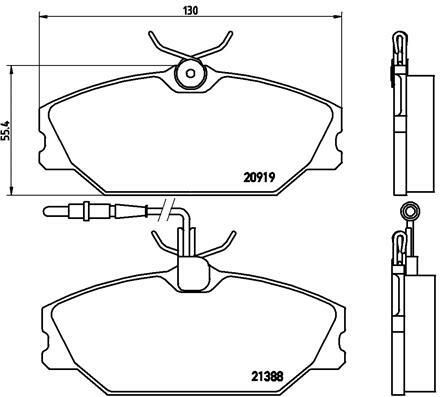 Sada brzdových destiček, kotoučová brzda BREMBO