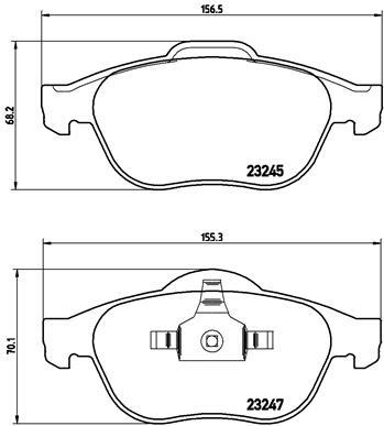 Sada brzdových destiček, kotoučová brzda BREMBO