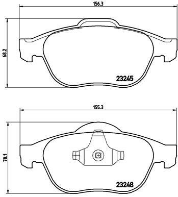 Sada brzdových destiček, kotoučová brzda BREMBO