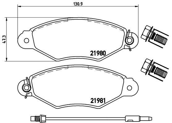 Sada brzdových destiček, kotoučová brzda BREMBO