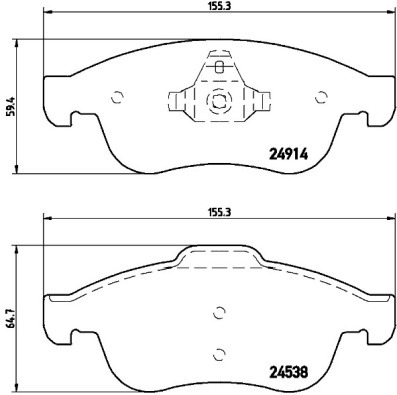 Sada brzdových destiček, kotoučová brzda BREMBO