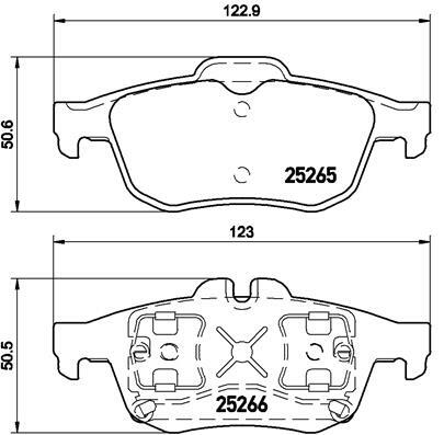 Sada brzdových destiček, kotoučová brzda BREMBO