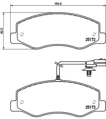 Sada brzdových destiček, kotoučová brzda BREMBO