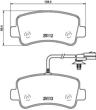 Sada brzdových destiček, kotoučová brzda BREMBO