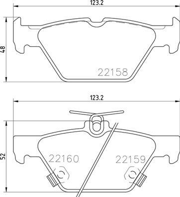 Sada brzdových destiček, kotoučová brzda BREMBO