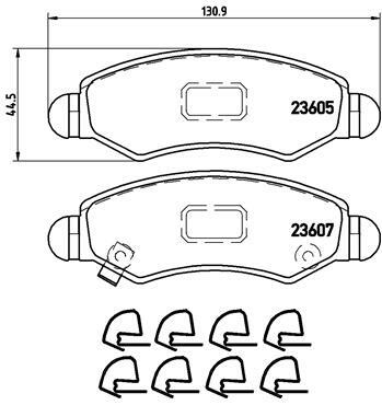 Sada brzdových destiček, kotoučová brzda BREMBO