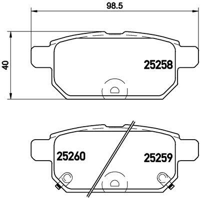 Sada brzdových destiček, kotoučová brzda BREMBO