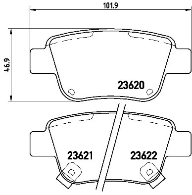 Sada brzdových destiček, kotoučová brzda BREMBO