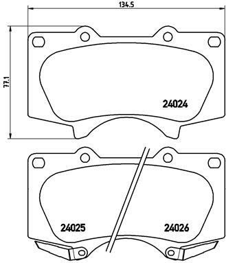 Sada brzdových destiček, kotoučová brzda BREMBO