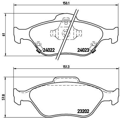 Sada brzdových destiček, kotoučová brzda BREMBO