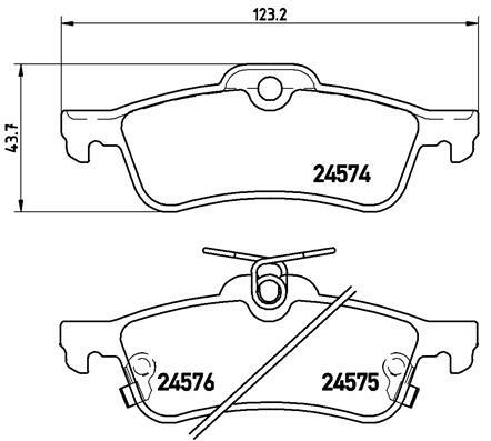 Sada brzdových destiček, kotoučová brzda BREMBO