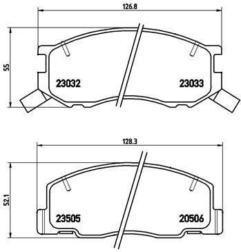 Sada brzdových destiček, kotoučová brzda BREMBO