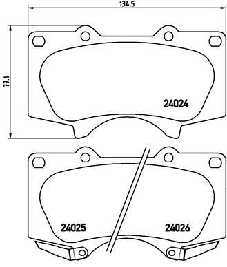 Sada brzdových destiček, kotoučová brzda BREMBO