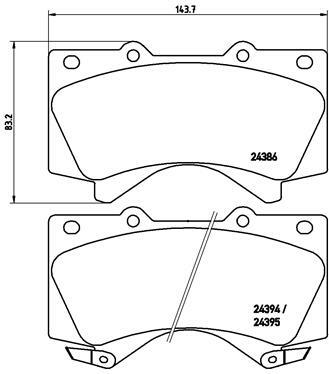 Sada brzdových destiček, kotoučová brzda BREMBO