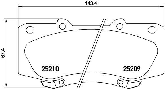 Sada brzdových destiček, kotoučová brzda BREMBO