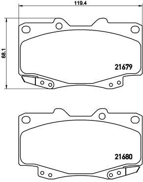 Sada brzdových destiček, kotoučová brzda BREMBO