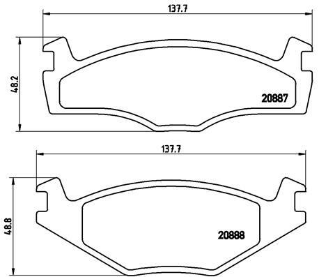 Sada brzdových destiček, kotoučová brzda BREMBO