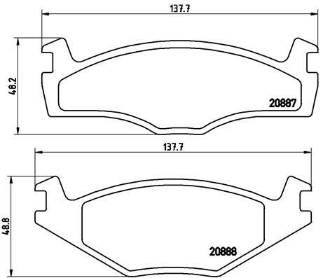 Sada brzdových destiček, kotoučová brzda BREMBO