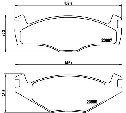 Sada brzdových destiček, kotoučová brzda BREMBO