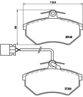 Sada brzdových destiček, kotoučová brzda BREMBO